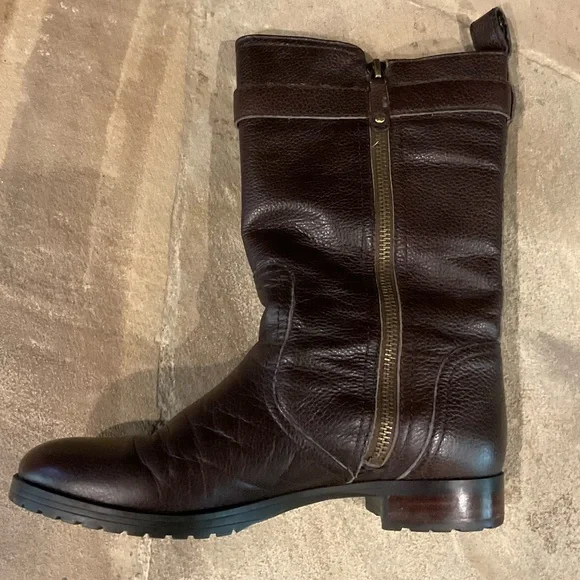 Ralph Lauren Brown Leather Combat Boots - Picture 2 of 4